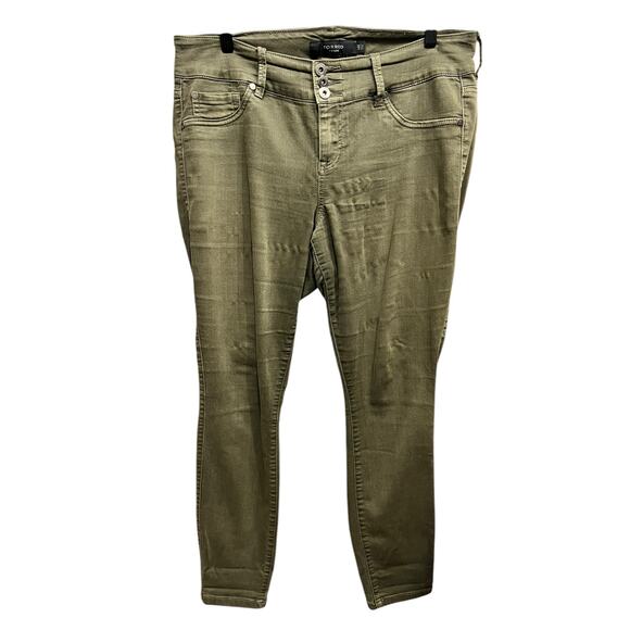Torrid Women's Three Button Jeggings Skinny Jeans Olive Green SIZE 14 - Picture 1 of 5